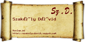 Szakály Dávid névjegykártya